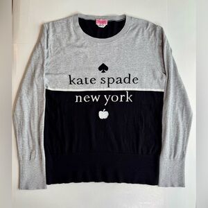 Kate Spade ♠️ Colorblock Gray and Black Crewneck Sweater Size M